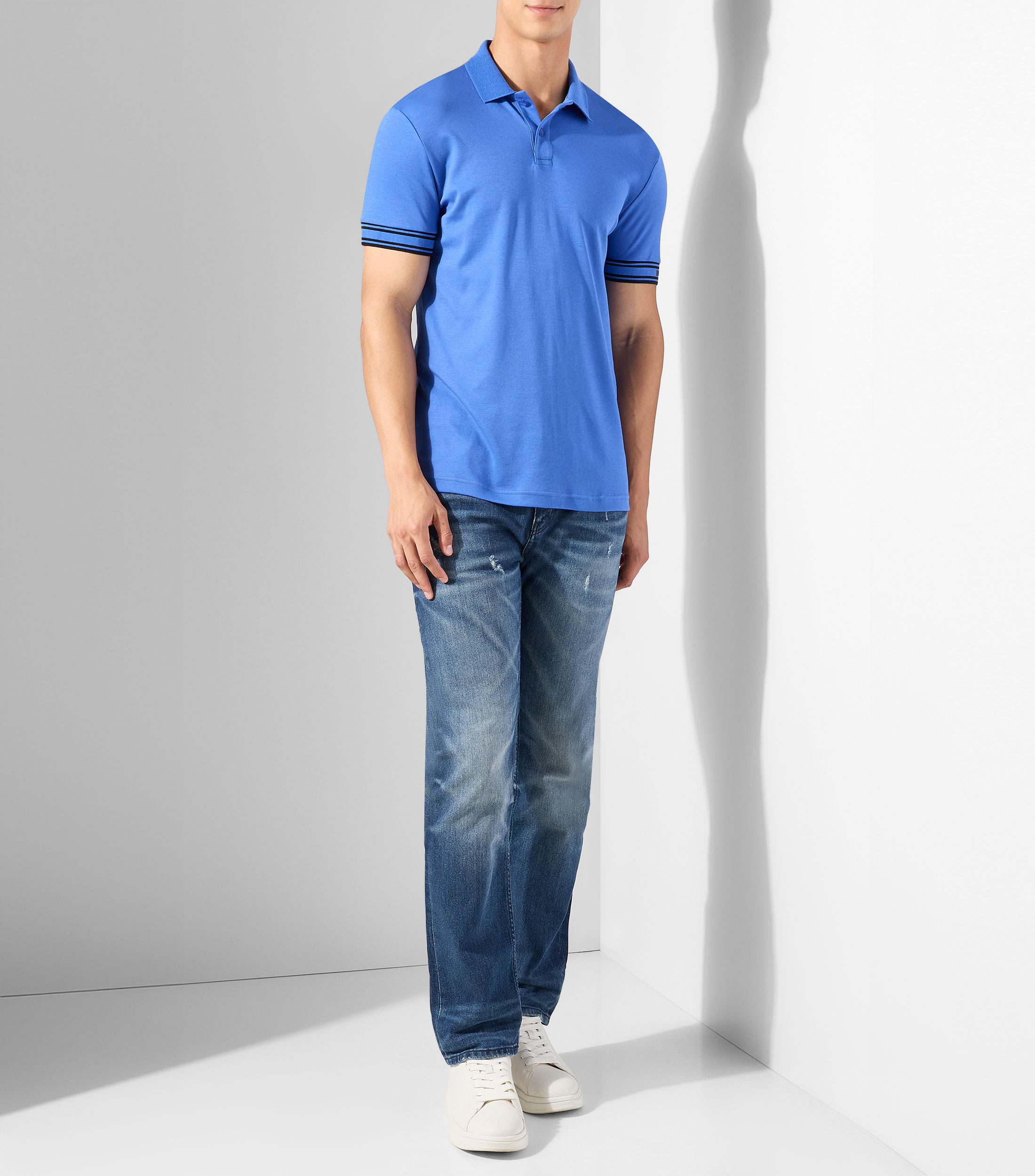 Playera tipo polo manga corta lisa Hombre